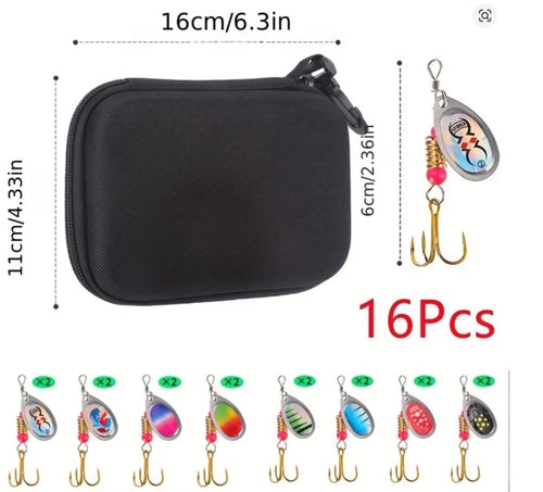 16 Stück Metall Köder Spinner